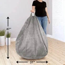 Delmach Bean Bag Chair Cover (No Filler) | Bird's Nest Shape | Adult Size | Microsuede | Stuffed Animal Storage For Kids Or Memory Foam| Double Stitched | Durable Zipper | Soft Premium -Home Table Chair Store 41Pe1v7pXVL