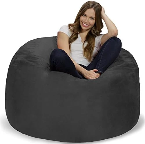 Chill Sack Bean Bag Chair: Giant 4' Memory Foam Furniture Bean Bag - Big Sofa With Soft Micro Fiber Cover - Charcoal 16 Chill Sack Bean Bag Chair: Giant 4' Memory Foam Furniture Bean Bag - Big Sofa With Soft Micro Fiber Cover - Charcoal - Image 14