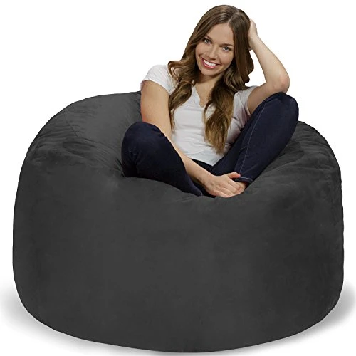 Chill Sack Bean Bag Chair: Giant 4' Memory Foam Furniture Bean Bag - Big Sofa With Soft Micro Fiber Cover - Charcoal 3 Chill Sack Bean Bag Chair: Giant 4' Memory Foam Furniture Bean Bag - Big Sofa With Soft Micro Fiber Cover - Charcoal