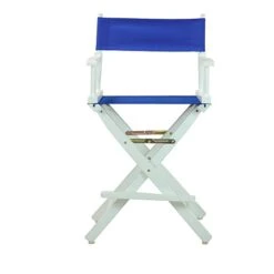 Casual Home 24" Director's Chair White Frame With Royal Blue Canvas, Counter Height -Home Table Chair Store 41Q5QnnvtwL
