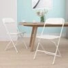 EMMA + OLIVER Set Of 2 White Stackable Folding Plastic Chairs - 650 LB Weight Capacity -Home Table Chair Store 41QBcoFZUPS