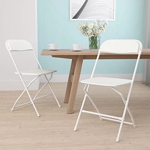EMMA + OLIVER Set Of 2 White Stackable Folding Plastic Chairs - 650 LB Weight Capacity 13 EMMA + OLIVER Set Of 2 White Stackable Folding Plastic Chairs - 650 LB Weight Capacity - Image 11