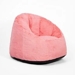 N&V Medium Bean Bag Chair, Adult Size Bean Bag Sack, Foam Filling, Includes Removable And Machine Washable Cover, 37in, Soft Faux Fur (Blue) -Home Table Chair Store 41QEh7gLixL. AC