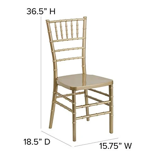 Flash Furniture 2 Pack HERCULES PREMIUM Series Gold Resin Stacking Chiavari Chair 6 Flash Furniture 2 Pack HERCULES PREMIUM Series Gold Resin Stacking Chiavari Chair - Image 4