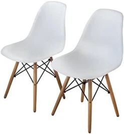 Buschman Mid Century Modern Dining Room Chairs, White, Set Of 4 -Home Table Chair Store 41QIBdXnDCL. AC