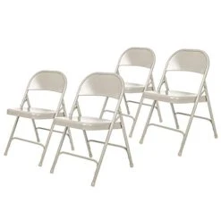 OEF Furnishings (4 Pack), Beige Heavy Duty Steel Folding Chair -Home Table Chair Store 41QOSa0oIQL