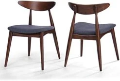 Christopher Knight Home Barron Fabric Dining Chairs, 2-Pcs Set, Charcoal & Bass Mid Century Modern Square Faux Wood Dining Table, Walnut Finish -Home Table Chair Store 41QjGMmw6OL. AC
