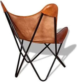 Orbit Art Gallery Leather Living Room Chairs-Butterfly Chair Brown Leather Butterfly Chair-Handmade With Powder Coated Folding Chairs (Tan Coated) -Home Table Chair Store 41Qy8Rx9vOL