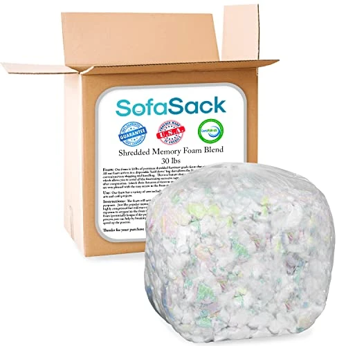 Sofa Sack Shredded Foam Refill: Memory Foam Filling Refill For Bean Bags, Dog Beds And Pillows, 30lbs, Multi-Color 6 Sofa Sack Shredded Foam Refill: Memory Foam Filling Refill For Bean Bags, Dog Beds And Pillows, 30lbs, Multi-Color - Image 4