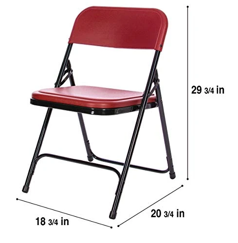 OEF Furnishings Premium Lightweight Plastic Folding Chair, Burgundy 6 OEF Furnishings Premium Lightweight Plastic Folding Chair, Burgundy - Image 4
