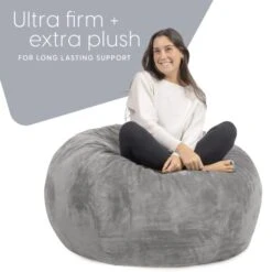 Milliard Big Ultra Supportive Stuffed Bean Bag Chair Couch For Adults And Kids Filled With Shredded Foam (Grey) -Home Table Chair Store 41REQdIP2sL