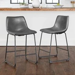 LEMBERI Faux Leather Dining Chairs Set Of 2, 18 Inch Kitchen & Dining Room Chairs,Mid Century Modern Dining Chairs With Backrest And Metal Legs, Comfortable Upholstered Seat Chairs (18,Black) 27 LEMBERI Faux Leather Dining Chairs Set Of 2, 18 Inch Kitchen & Dining Room Chairs,Mid Century Modern Dining Chairs With Backrest And Metal Legs, Comfortable Upholstered Seat Chairs (18,Black) -Home Table Chair Store 41RHRSpysZL. AC