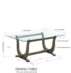 Kings Brand Furniture - Elmer 7 Piece Glass Top Dining Set, Table & 6 Chairs, Gray 11 Kings Brand Furniture - Elmer 7 Piece Glass Top Dining Set, Table & 6 Chairs, Gray -Home Table Chair Store 41RHgxwiAIS