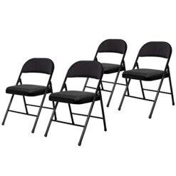 OEF Furnishings (4 Pack Fabric Upholstered Steel Folding Chair, Black -Home Table Chair Store 41RVpfn eL