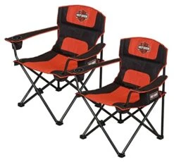 Harley-Davidson Bar & Shield Deluxe Folding Chairs W/Bags Set Of 2 Chairs