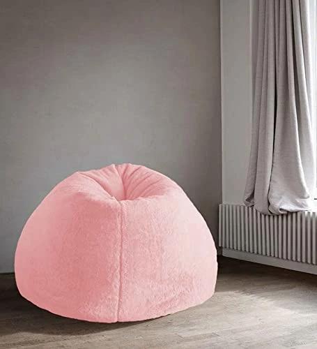 Mollismoons Pink Fur Bean Bag Supper Soft Bean Bag For Home Bean Bags Pink Color Bean Bag Chair Luxury Bean Bags (XXL For Teenager, Without Beans Covers Only) 3 Mollismoons Pink Fur Bean Bag Supper Soft Bean Bag For Home Bean Bags Pink Color Bean Bag Chair Luxury Bean Bags (XXL For Teenager, Without Beans Covers Only)