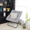 Tiita Saucer Chair, Soft Faux Fur Oversized Folding Accent Chair, Soft Furry Lounge Lazy Chair, Metal Frame Moon Chair For Bedroom, Living Room, Dorm Rooms, Garden And Courtyard 2 Tiita Saucer Chair, Soft Faux Fur Oversized Folding Accent Chair, Soft Furry Lounge Lazy Chair, Metal Frame Moon Chair For Bedroom, Living Room, Dorm Rooms, Garden And Courtyard -Home Table Chair Store 41SeqOInsyL