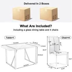 NYEESS 55 In Modern Dining Table Set For 4,Kitchen Table Set,Modern Dining Room Sets For 4,Wood Dining Table And Tech Cloth Dining Chair 4-Piece Set Suitable For Dining Room,Kitchen (Brown + Linen) 11 NYEESS 55 In Modern Dining Table Set For 4,Kitchen Table Set,Modern Dining Room Sets For 4,Wood Dining Table And Tech Cloth Dining Chair 4-Piece Set Suitable For Dining Room,Kitchen (Brown + Linen) -Home Table Chair Store 41SgjFGwIhL