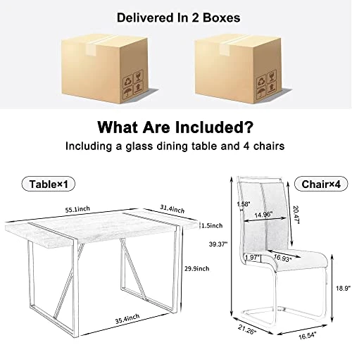 NYEESS 55 In Modern Dining Table Set For 4,Kitchen Table Set,Modern Dining Room Sets For 4,Wood Dining Table And Tech Cloth Dining Chair 4-Piece Set Suitable For Dining Room,Kitchen (Brown + Linen) 6 NYEESS 55 In Modern Dining Table Set For 4,Kitchen Table Set,Modern Dining Room Sets For 4,Wood Dining Table And Tech Cloth Dining Chair 4-Piece Set Suitable For Dining Room,Kitchen (Brown + Linen) - Image 4