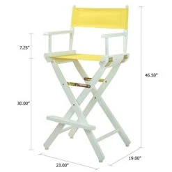 Casual Home 30" Director's Chair White Frame-with Yellow Canvas, Bar Height 10 Casual Home 30" Director's Chair White Frame-with Yellow Canvas, Bar Height -Home Table Chair Store 41Svdv8QYaL