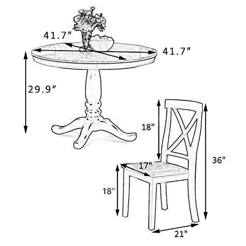 5 Piece Round Dining Table Set, Marble Top Kitchen Table Sets Dinette Set For 4 Include Marble Veneer Round Kitchen Table And 4 Chairs For Small Space (White) 5 5 Piece Round Dining Table Set, Marble Top Kitchen Table Sets Dinette Set For 4 Include Marble Veneer Round Kitchen Table And 4 Chairs For Small Space (White) - Image 3