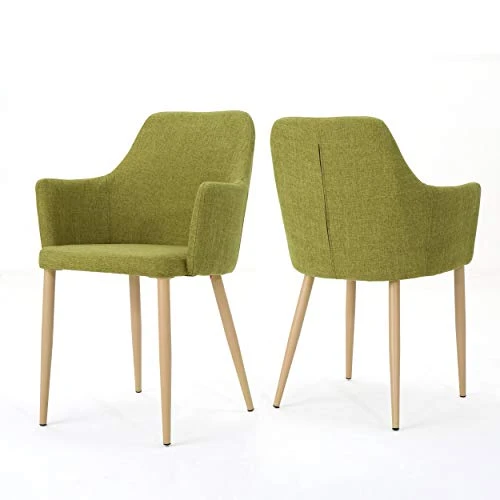 Christopher Knight Home Zeila Mid-Century Modern Fabric Dining Chair With Wood Finished Metal Legs, 2-Pcs Set, Green / Light Brown 3 Christopher Knight Home Zeila Mid-Century Modern Fabric Dining Chair With Wood Finished Metal Legs, 2-Pcs Set, Green / Light Brown