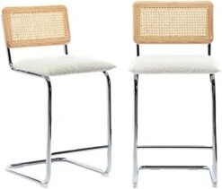 ONEVOG Island Rattan Chairs, Faux Leathe Seating Kitchen Counter Height (24 Inch) Bastool With Sturdy Frame Chrome Legs, Dining Room Home Kitchen Stools Set Of 2 (Brown) 23 ONEVOG Island Rattan Chairs, Faux Leathe Seating Kitchen Counter Height (24 Inch) Bastool With Sturdy Frame Chrome Legs, Dining Room Home Kitchen Stools Set Of 2 (Brown) -Home Table Chair Store 41TUk4hnAIL. AC