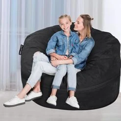 Anuwaa Bean Bag Chair Cover - Soft Suede Fabric Bean Bag Cover, Washable Lazy Sofa Bed Cover, Sack Bean Bag Chair For Adults And Teens, Living Room Furniture, 4ft Black(Cover Only, No Filler) 16 Anuwaa Bean Bag Chair Cover - Soft Suede Fabric Bean Bag Cover, Washable Lazy Sofa Bed Cover, Sack Bean Bag Chair For Adults And Teens, Living Room Furniture, 4ft Black(Cover Only, No Filler) -Home Table Chair Store 41TWcVDnqhL