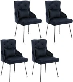 UDAX Velvet Dining Chair, Upholstered Vanity Chair With Tufted Back And Metal Legs, Mistyrose Pink -Home Table Chair Store 41TXY8uRTL. AC