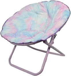 Urban Shop Faux Fur Foldable Saucer Chair, Rainbow -Home Table Chair Store 41TlqEO5vUL. AC