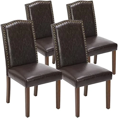 OLIXIS Dining Chairs Set Of 4, Living Room Chairs, Dining Room Chairs, Upholstered Fabric Dining Chairs, Parsons Chairs With Nailhead Trim And Wood Legs, Modern Armless Kitchen Side Chair, Dark Brown 9 OLIXIS Dining Chairs Set Of 4, Living Room Chairs, Dining Room Chairs, Upholstered Fabric Dining Chairs, Parsons Chairs With Nailhead Trim And Wood Legs, Modern Armless Kitchen Side Chair, Dark Brown - Image 7