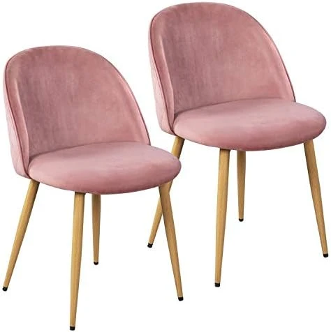 Yaheetech Dining Chairs Living Room Chair Velvet Kitchen Chairs With Soft Seat/Backrest/Wooden Style/Metal Legs For Kitchen Dining Room Restaurant Cafe Set Of 4, Pink 9 Yaheetech Dining Chairs Living Room Chair Velvet Kitchen Chairs With Soft Seat/Backrest/Wooden Style/Metal Legs For Kitchen Dining Room Restaurant Cafe Set Of 4, Pink - Image 7