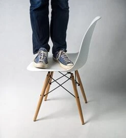 Buschman Mid Century Modern Dining Room Chairs, White, Set Of 4 -Home Table Chair Store 41UCTdkBbnL