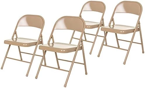 OEF Furnishings (4 Pack) Steel Folding Chairs, Grey 8 OEF Furnishings (4 Pack) Steel Folding Chairs, Grey - Image 6