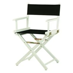 Casual Home 18" Director's Chair White Frame With Black Canvas