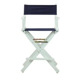 Casual Home 24" Director's Chair White Frame With Navy Canvas, Counter Height -Home Table Chair Store 41UuLqiEQQL