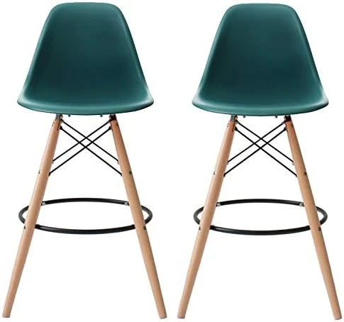 2xhome - Set Of Two (2) -Black- 25" Seat Height Molded Plastic Modern Counter Stools With Backs And Armless Natural Legs Wood Eiffel Legs Dowel-Leg 17 2xhome - Set Of Two (2) -Black- 25" Seat Height Molded Plastic Modern Counter Stools With Backs And Armless Natural Legs Wood Eiffel Legs Dowel-Leg - Image 15