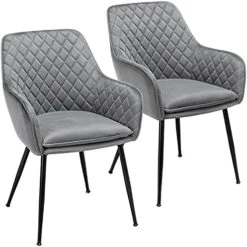 Yaheetech Dining Chairs Armchairs Velvet Upholstered Side Chairs Modern Chairs With Steel Legs And Backrest For Kitchen Dining Room Living Room Set Of 2 Gray 13 Yaheetech Dining Chairs Armchairs Velvet Upholstered Side Chairs Modern Chairs With Steel Legs And Backrest For Kitchen Dining Room Living Room Set Of 2 Gray -Home Table Chair Store 41V3rZWs3OS. AC