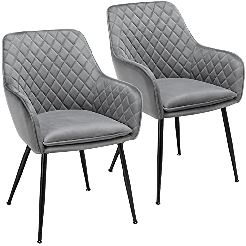 Yaheetech Dining Chairs Armchairs Velvet Upholstered Side Chairs Modern Chairs With Steel Legs And Backrest For Kitchen Dining Room Living Room Set Of 2 Gray 3 Yaheetech Dining Chairs Armchairs Velvet Upholstered Side Chairs Modern Chairs With Steel Legs And Backrest For Kitchen Dining Room Living Room Set Of 2 Gray