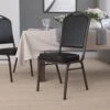 Flash Furniture HERCULES Series Crown Back Stacking Banquet Chair In Black Vinyl - Gold Vein Frame -Home Table Chair Store 41VCiEIY6oL