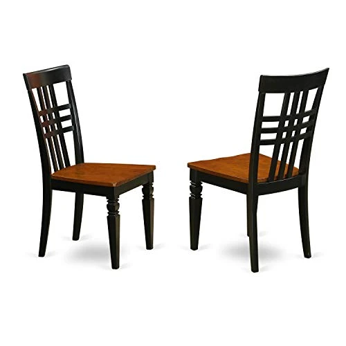 East West Furniture LGC-BCH-W Dining Chairs, Black & Cherry 4 East West Furniture LGC-BCH-W Dining Chairs, Black & Cherry - Image 2