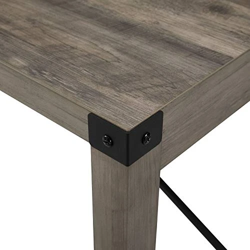 Walker Edison Marcus Modern Farmhouse Trestle Style Metal X Dining Table, 48 Inch, Grey Wash 4 Walker Edison Marcus Modern Farmhouse Trestle Style Metal X Dining Table, 48 Inch, Grey Wash - Image 2
