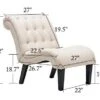 Haobo Home Armless Accent Chair Button Tufted Slipper Chair Side Chair For Dining Room Living Room Bedroom Funiture -Home Table Chair Store 41Vb3kuPSYL