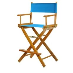 Casual Home 220-05/021-27 Director Chair 24" - Counter Height Honey OakFrame/Turquoise Canvas