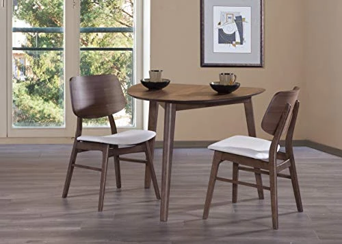 New Classic Furniture 40-1651-D2C Mid-Century Modern Oscar Corner Table 3-Piece Dining Set, Walnut 4 New Classic Furniture 40-1651-D2C Mid-Century Modern Oscar Corner Table 3-Piece Dining Set, Walnut - Image 2
