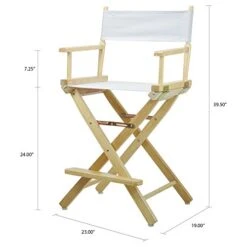 Casual Home 24" Director's Chair Natural Frame With White Canvas, Counter Height 9 Casual Home 24" Director's Chair Natural Frame With White Canvas, Counter Height -Home Table Chair Store 41WaN34WxYL