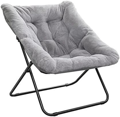 Tiita Saucer Chair, Soft Faux Fur Oversized Folding Accent Chair, Soft Furry Lounge Lazy Chair, Metal Frame Moon Chair For Bedroom, Living Room, Dorm Rooms, Garden And Courtyard 17 Tiita Saucer Chair, Soft Faux Fur Oversized Folding Accent Chair, Soft Furry Lounge Lazy Chair, Metal Frame Moon Chair For Bedroom, Living Room, Dorm Rooms, Garden And Courtyard - Image 15