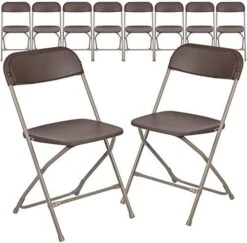 EMMA + OLIVER Set Of 10 White Stackable Folding Plastic Chairs - 650 LB Weight Capacity -Home Table Chair Store 41X5wAZ37KL. AC
