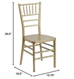 Flash Furniture 2 Pack HERCULES PREMIUM Series Gold Resin Stacking Chiavari Chair