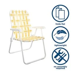 Novogratz Poolside Gossip Collection, Priscilla Folding Chairs, 2-Pack, Yellow -Home Table Chair Store 41XIScQ8T3L
